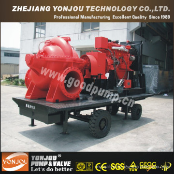 Double Suction Centrifugal Pump Mounted Trailer with Diesel Engine